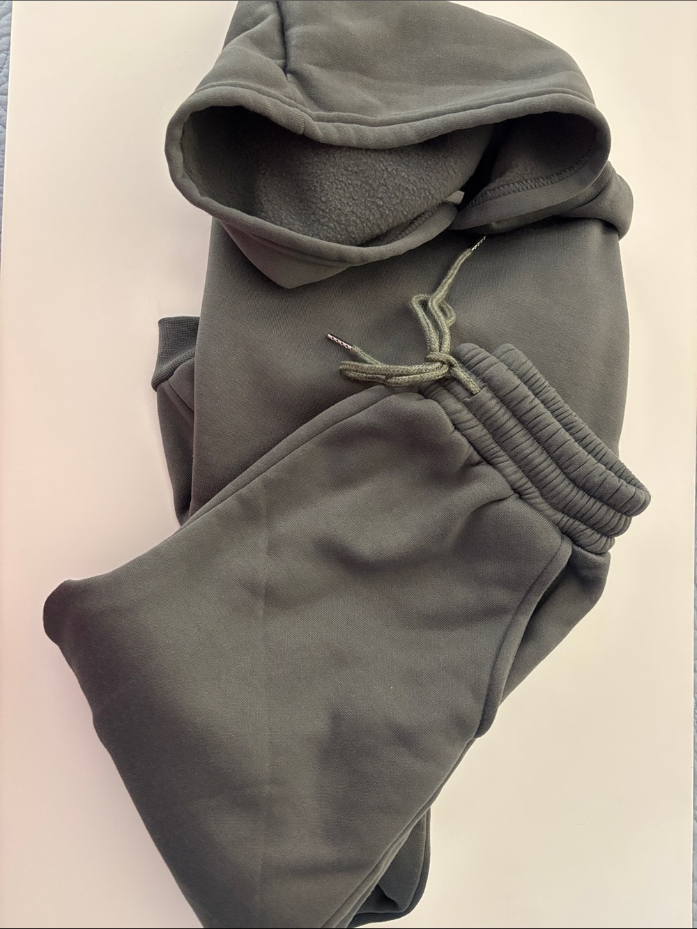 Kids Olive Green Fleece Sweatpants - Brand Unspecified